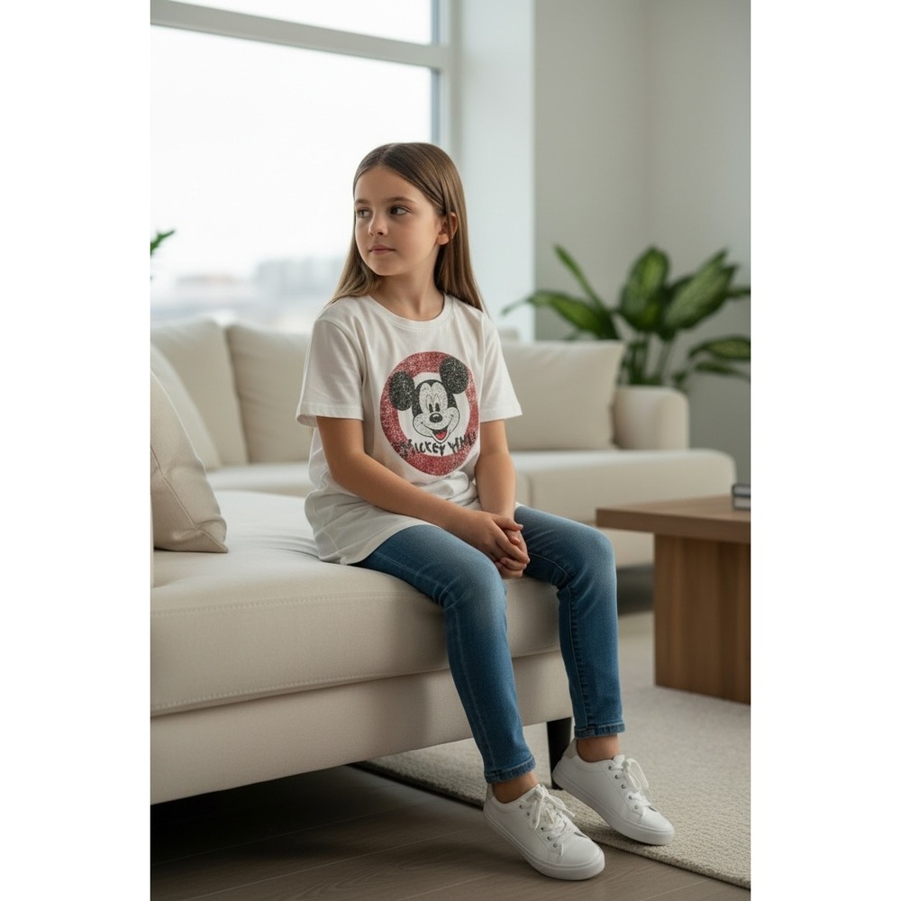 Disney Mickey Mouse rhinestone Red and‎ Black Kids T-Shirt